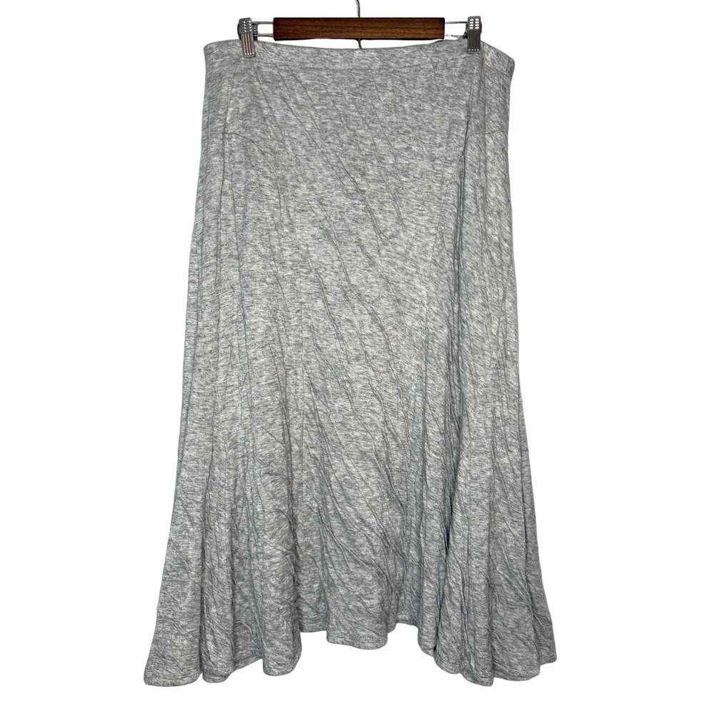 J Jill Pure Jill Midi Skirt M Wool Blend Crinkle Pull On Elastic Minimalist